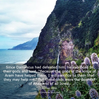 Picture 03 - 2 Chronicles 28:23 BSB - Since Damascus had defeated him, he sacrificed to - Bible Verse Picture
