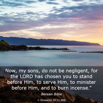 Picture 03 - 2 Chronicles 29:11 BSB - Now, my sons, do not be negligent, for the LORD - Bible Verse Picture