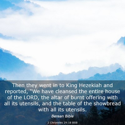 Picture 03 - 2 Chronicles 29:18 BSB - Then they went in to King Hezekiah and reported, - Bible Verse Picture