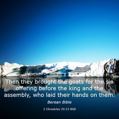 Picture 03 - 2 Chronicles 29:23 BSB - Then they brought the goats for the sin offering - Bible Verse Picture