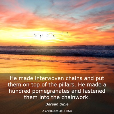 Picture 03 - 2 Chronicles 3:16 BSB - He made interwoven chains and put them on top of - Bible Verse Picture