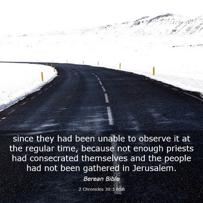 Picture 03 - 2 Chronicles 30:3 BSB - since they had been unable to observe it at the - Bible Verse Picture