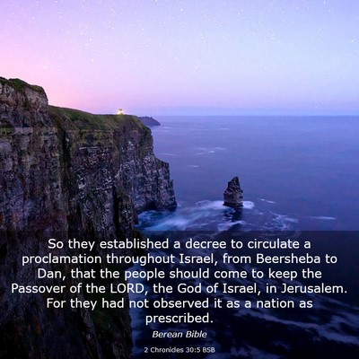 Picture 03 - 2 Chronicles 30:5 BSB - So they established a decree to circulate a - Bible Verse Picture