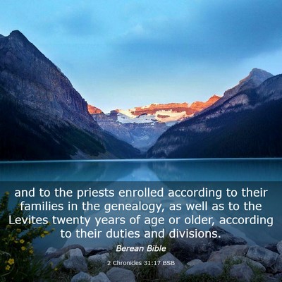Picture 03 - 2 Chronicles 31:17 BSB - and to the priests enrolled according to their - Bible Verse Picture