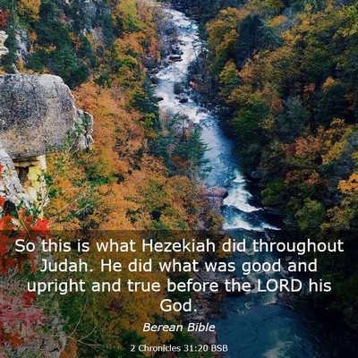 Picture 03 - 2 Chronicles 31:20 BSB - So this is what Hezekiah did throughout Judah. He - Bible Verse Picture