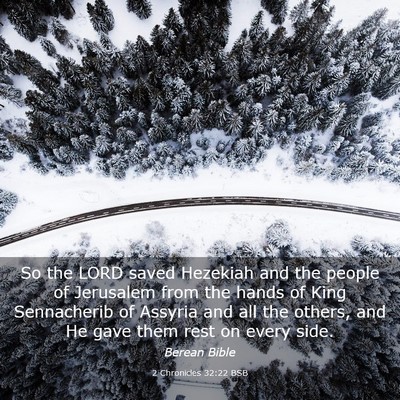 Picture 03 - 2 Chronicles 32:22 BSB - So the LORD saved Hezekiah and the people of - Bible Verse Picture