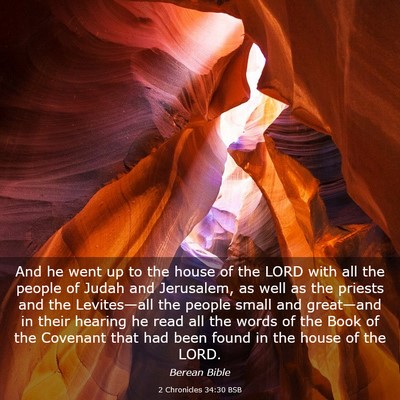 Picture 03 - 2 Chronicles 34:30 BSB - And he went up to the house of the LORD with all - Bible Verse Picture