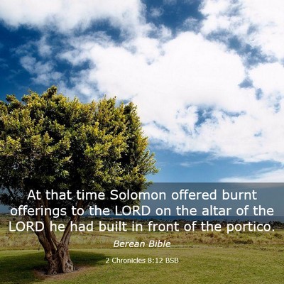 Picture 03 - 2 Chronicles 8:12 BSB - At that time Solomon offered burnt offerings to - Bible Verse Picture