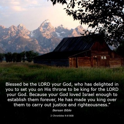 Picture 03 - 2 Chronicles 9:8 BSB - Blessed be the LORD your God, who has delighted - Bible Verse Picture