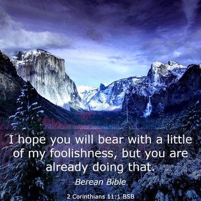 Picture 03 - 2 Corinthians 11:1 BSB - I hope you will bear with a little of my - Bible Verse Picture