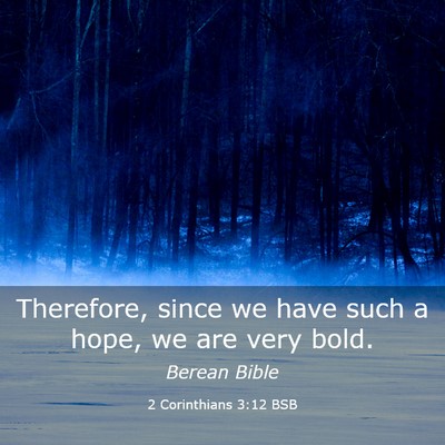 Picture 03 - 2 Corinthians 3:12 BSB - Therefore, since we have such a hope, we are very - Bible Verse Picture