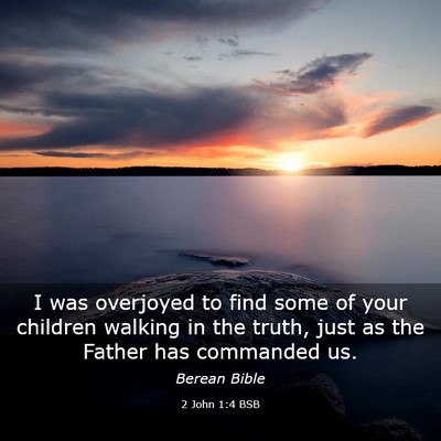 Picture 03 - 2 John 1:4 BSB - I was overjoyed to find some of your children - Bible Verse Picture