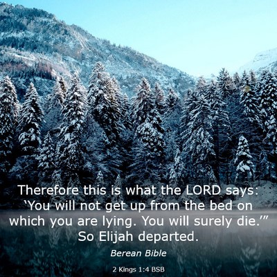 Picture 03 - 2 Kings 1:4 BSB - Therefore this is what the LORD says: ‘You will - Bible Verse Picture