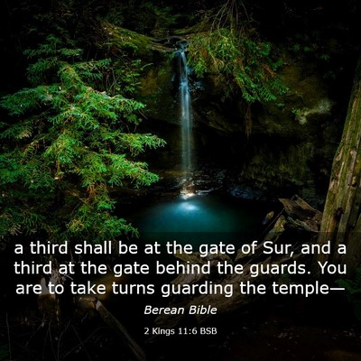 Picture 03 - 2 Kings 11:6 BSB - a third shall be at the gate of Sur, and a third - Bible Verse Picture