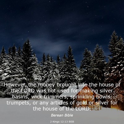Picture 03 - 2 Kings 12:13 BSB - However, the money brought into the house of the - Bible Verse Picture