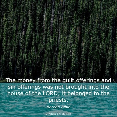 Picture 03 - 2 Kings 12:16 BSB - The money from the guilt offerings and sin - Bible Verse Picture