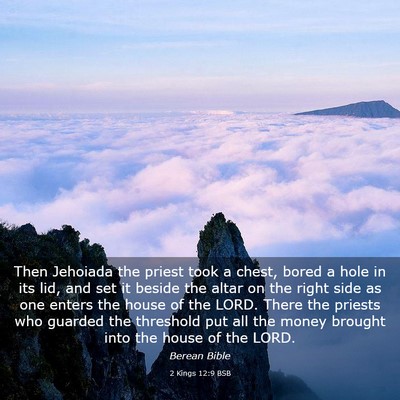 Picture 03 - 2 Kings 12:9 BSB - Then Jehoiada the priest took a chest, bored a - Bible Verse Picture