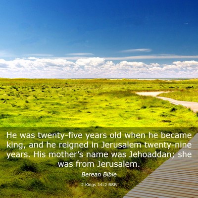 Picture 03 - 2 Kings 14:2 BSB - He was twenty-five years old when he became king, - Bible Verse Picture