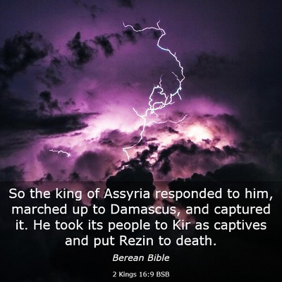 Picture 03 - 2 Kings 16:9 BSB - So the king of Assyria responded to him, marched - Bible Verse Picture