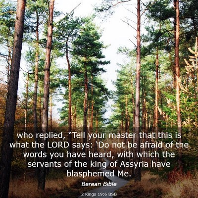 Picture 03 - 2 Kings 19:6 BSB - who replied, “Tell your master that this is - Bible Verse Picture