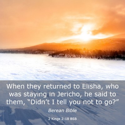 Picture 03 - 2 Kings 2:18 BSB - When they returned to Elisha, who was staying in - Bible Verse Picture