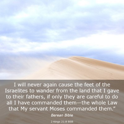Picture 03 - 2 Kings 21:8 BSB - I will never again cause the feet of the - Bible Verse Picture