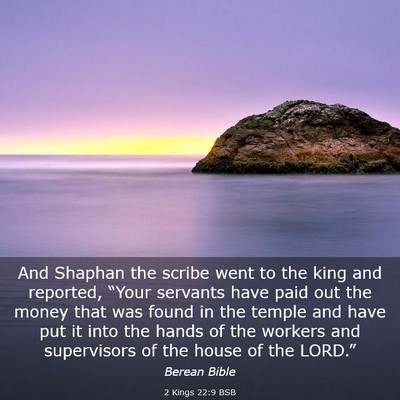 Picture 03 - 2 Kings 22:9 BSB - And Shaphan the scribe went to the king and - Bible Verse Picture