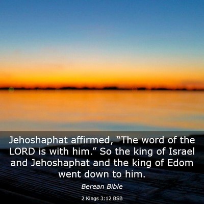 Picture 03 - 2 Kings 3:12 BSB - Jehoshaphat affirmed, “The word of the LORD is - Bible Verse Picture