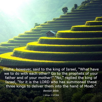Picture 03 - 2 Kings 3:13 BSB - Elisha, however, said to the king of Israel, - Bible Verse Picture