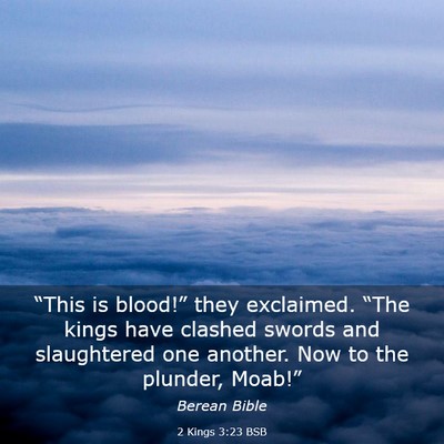 Picture 03 - 2 Kings 3:23 BSB - “This is blood!” they exclaimed. “The kings - Bible Verse Picture
