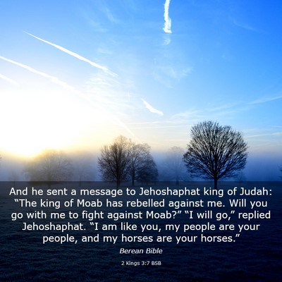 Picture 03 - 2 Kings 3:7 BSB - And he sent a message to Jehoshaphat king of - Bible Verse Picture