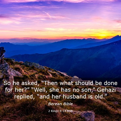 Picture 03 - 2 Kings 4:14 BSB - So he asked, “Then what should be done for - Bible Verse Picture