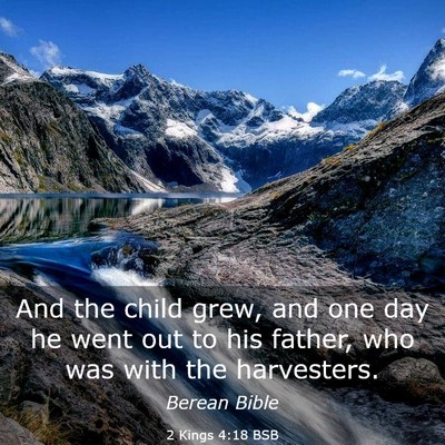 Picture 03 - 2 Kings 4:18 BSB - And the child grew, and one day he went out to - Bible Verse Picture