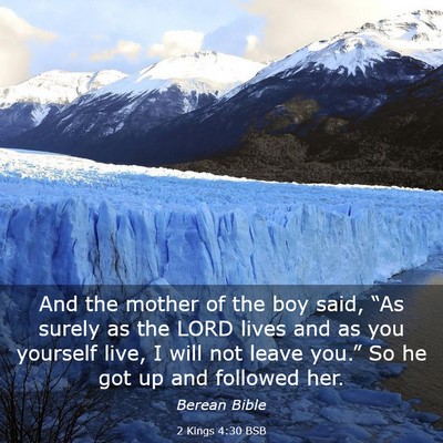Picture 03 - 2 Kings 4:30 BSB - And the mother of the boy said, “As surely as - Bible Verse Picture