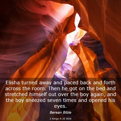 Picture 03 - 2 Kings 4:35 BSB - Elisha turned away and paced back and forth - Bible Verse Picture