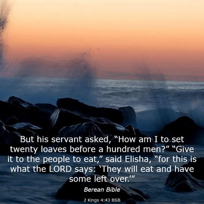 Picture 03 - 2 Kings 4:43 BSB - But his servant asked, “How am I to set twenty - Bible Verse Picture