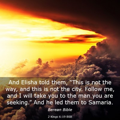 Picture 03 - 2 Kings 6:19 BSB - And Elisha told them, “This is not the way, and - Bible Verse Picture