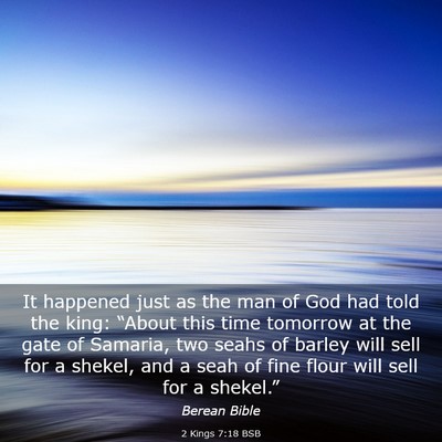 Picture 03 - 2 Kings 7:18 BSB - It happened just as the man of God had told the - Bible Verse Picture