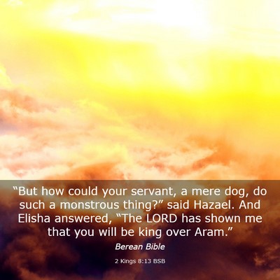 Picture 03 - 2 Kings 8:13 BSB - “But how could your servant, a mere dog, do - Bible Verse Picture
