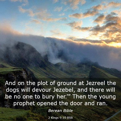 Picture 03 - 2 Kings 9:10 BSB - And on the plot of ground at Jezreel the dogs - Bible Verse Picture