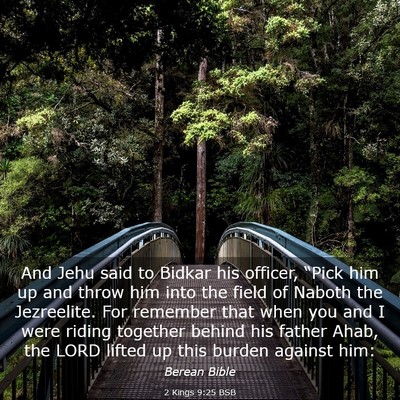 Picture 03 - 2 Kings 9:25 BSB - And Jehu said to Bidkar his officer, “Pick him - Bible Verse Picture