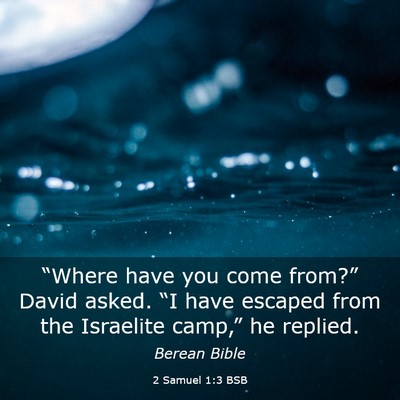 Picture 03 - 2 Samuel 1:3 BSB - “Where have you come from?” David asked. “I - Bible Verse Picture