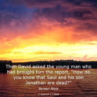 Picture 03 - 2 Samuel 1:5 BSB - Then David asked the young man who had brought - Bible Verse Picture