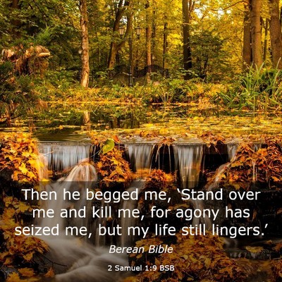 Picture 03 - 2 Samuel 1:9 BSB - Then he begged me, ‘Stand over me and kill me, - Bible Verse Picture