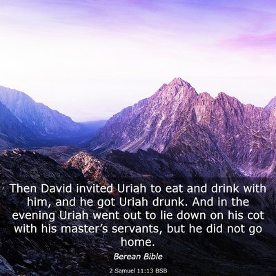 Picture 03 - 2 Samuel 11:13 BSB - Then David invited Uriah to eat and drink with - Bible Verse Picture