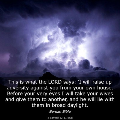 Picture 03 - 2 Samuel 12:11 BSB - This is what the LORD says: ‘I will raise up - Bible Verse Picture