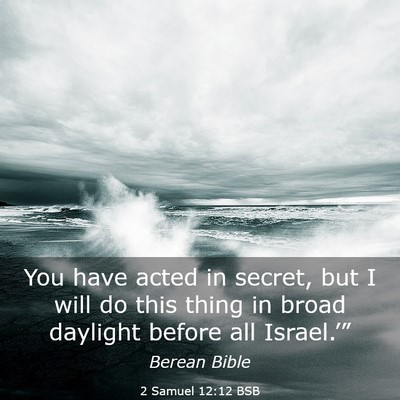 Picture 03 - 2 Samuel 12:12 BSB - You have acted in secret, but I will do this - Bible Verse Picture