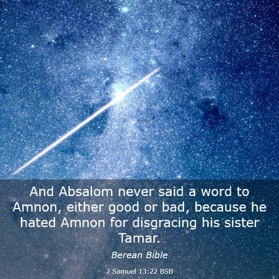 Picture 03 - 2 Samuel 13:22 BSB - And Absalom never said a word to Amnon, either - Bible Verse Picture
