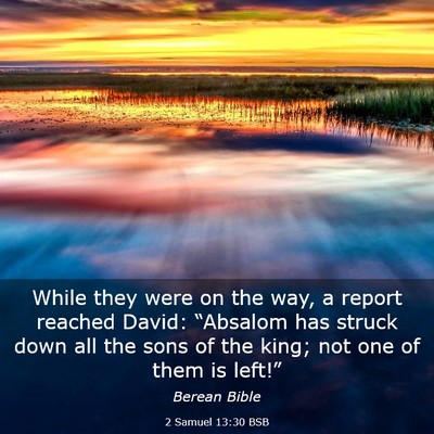 Picture 03 - 2 Samuel 13:30 BSB - While they were on the way, a report reached - Bible Verse Picture