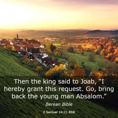 Picture 03 - 2 Samuel 14:21 BSB - Then the king said to Joab, “I hereby grant - Bible Verse Picture